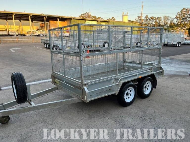Reviews custom trailers for sale brisbane toowoomba 10 x 5 ft Tandem Box Trailer with Cage 2000kg - Secondhand