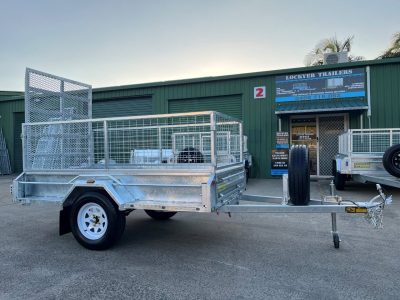 8 x 4 fT Tilting BOX Trailer with CAGE & LOADING RAMP – ATM 750kg